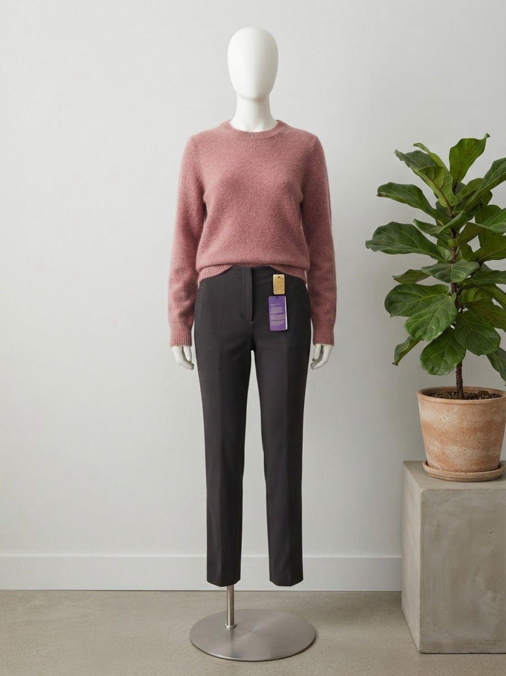 Honeylove Straight-Leg Pants in Charcoal Gray